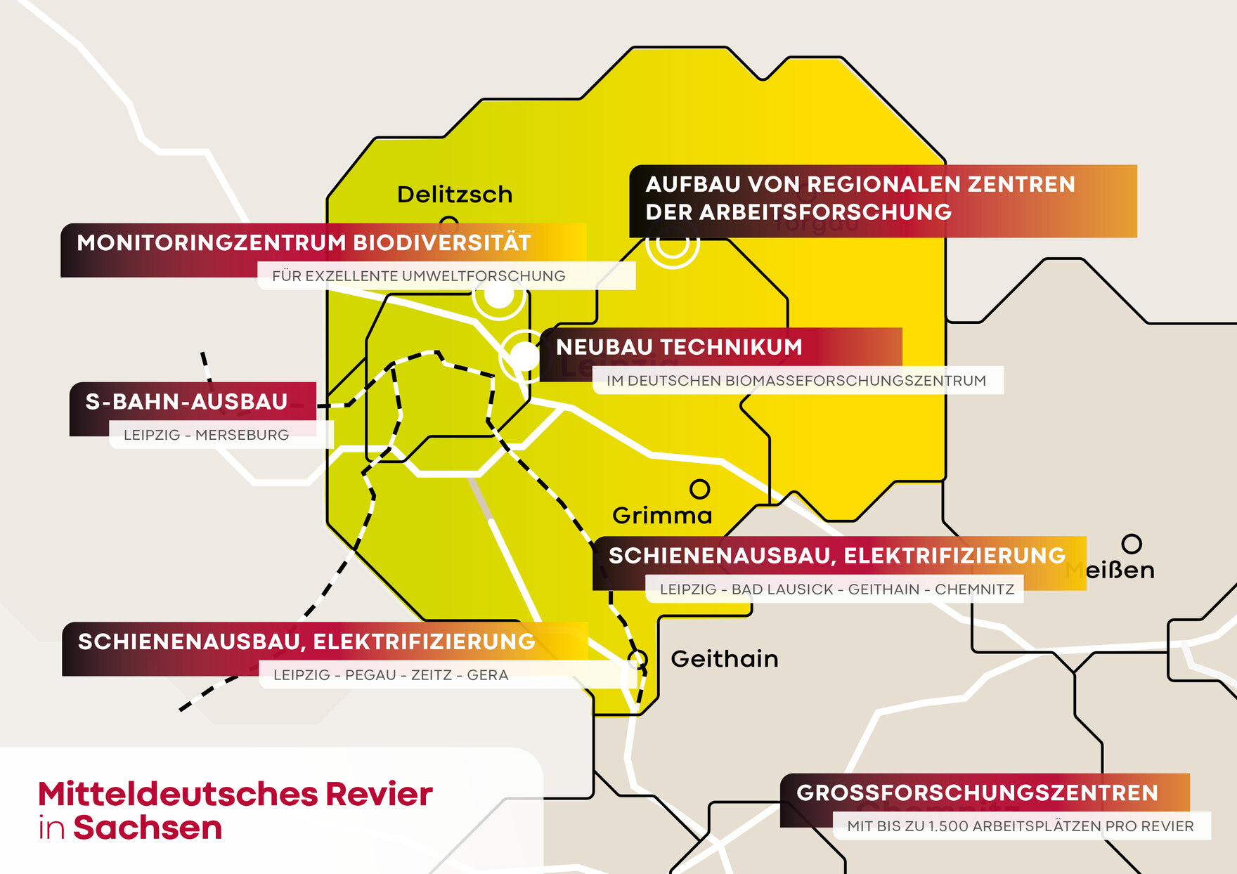 Das Bild zeigt eine Karte mit einigen Bundesmassnahmen